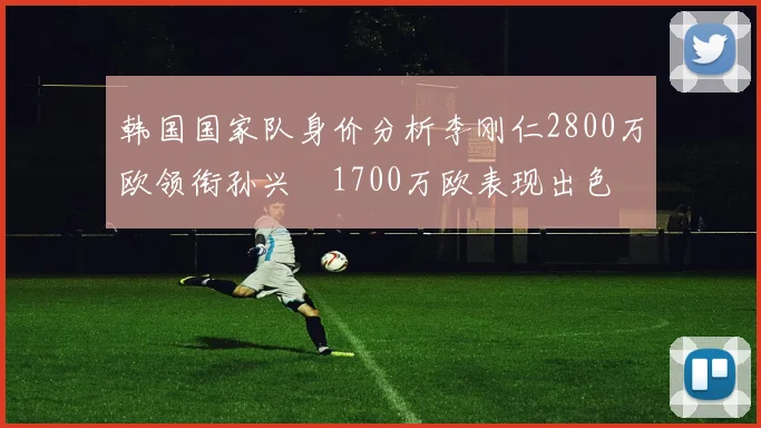 韩国国家队身价分析李刚仁2800万欧领衔孙兴慜1700万欧表现出色